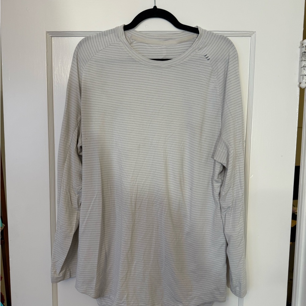 Men's Lululemon White/Gray Striped Shirt